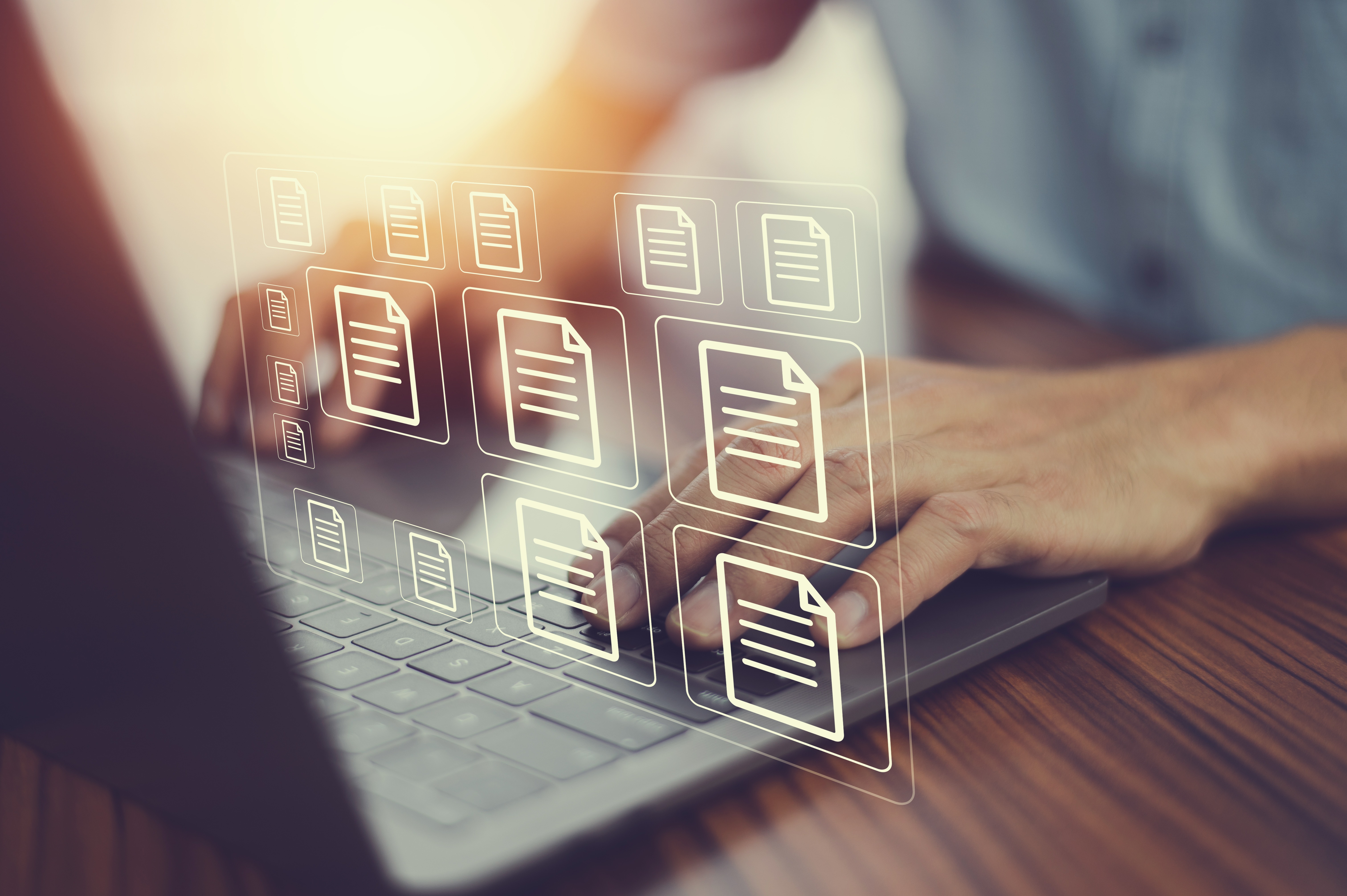 Insurance professional managing policy documents digitally — AI for insurance carriers and agencies